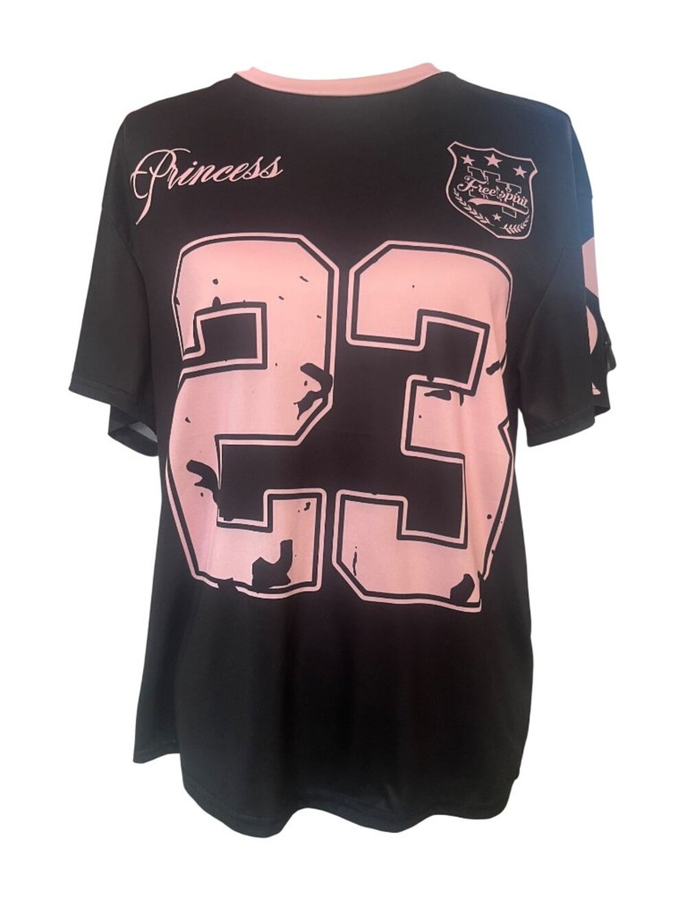 Black & Pink Princess 23 Sporty Jersey Graphic Coquette Tee Girls/Teen Shein14Y